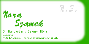 nora szamek business card