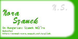 nora szamek business card